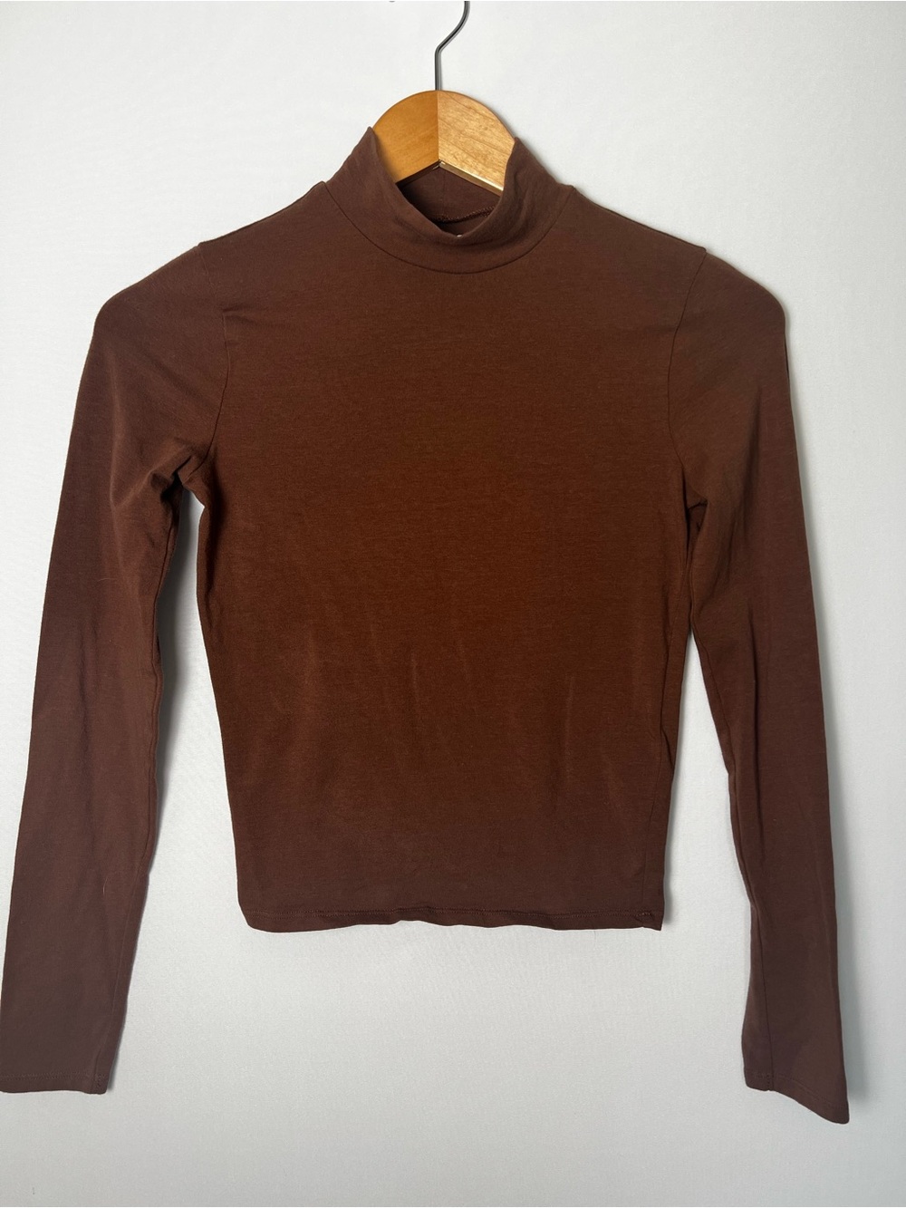 Hollister Women’s Basic Turtleneck Long Sleeve Brown Small